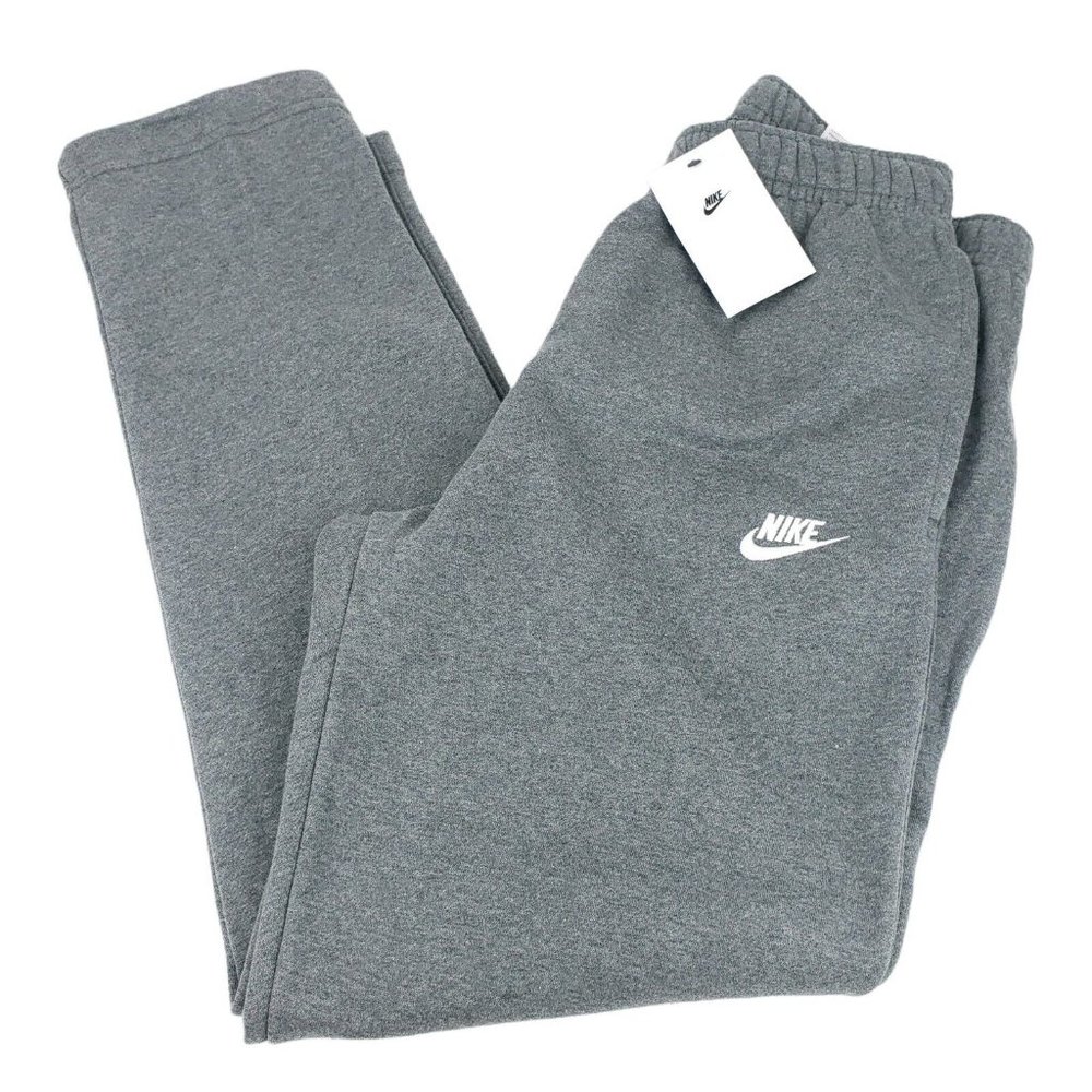NWT Nike Men's GRAY Athletic Sweatpants Fleece Lined Drawstring Elastic Waist